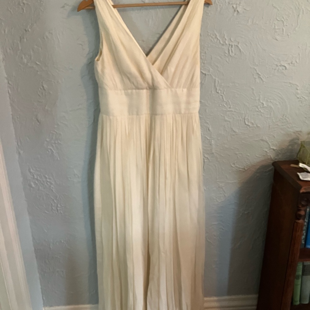 J. Crew Cream Pleated Maxi Dress for Brides